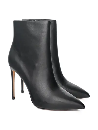 Ботильоны черного цвета на высоком каблуке